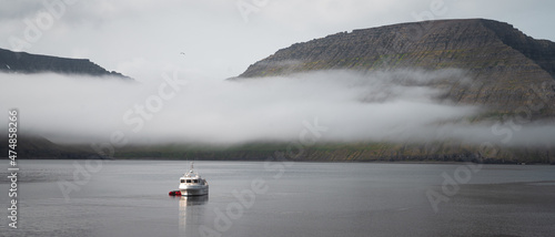 Boat in Fog at Hornstrandir photo