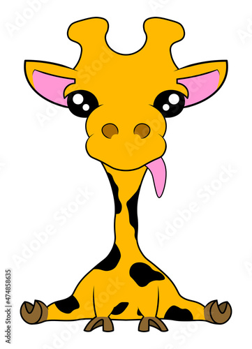 Giraffe cartoon animal isolated illustration