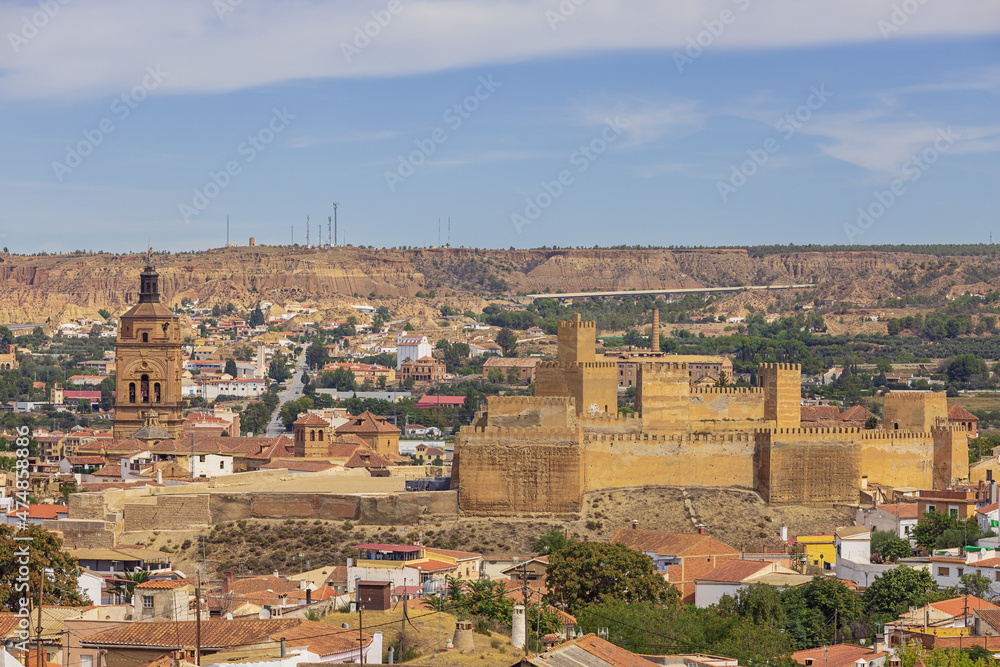 Distant view of the Alcazaba and the Guadix Cathedral, seen from the Padre Poveda lookout