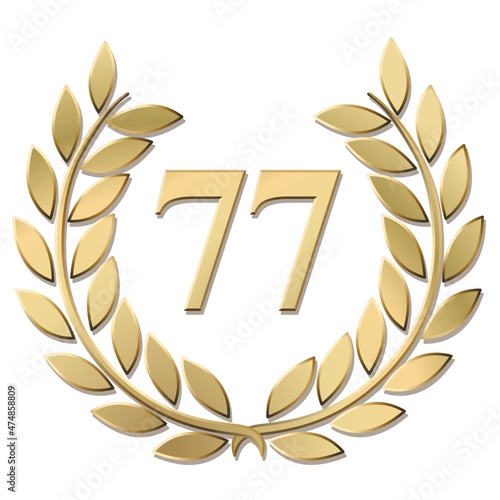 Lauriers or 77 vecteurs en relief sur fond blanc	