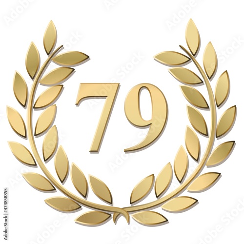 Lauriers or 79 vecteurs en relief sur fond blanc	