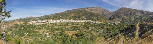 Panorama of Lanjaron and its valley in the Alpujarras area photo