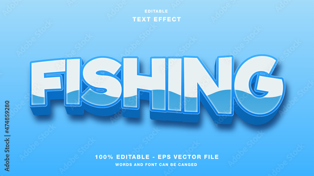 Fishing Game 3D Text Effect Editable