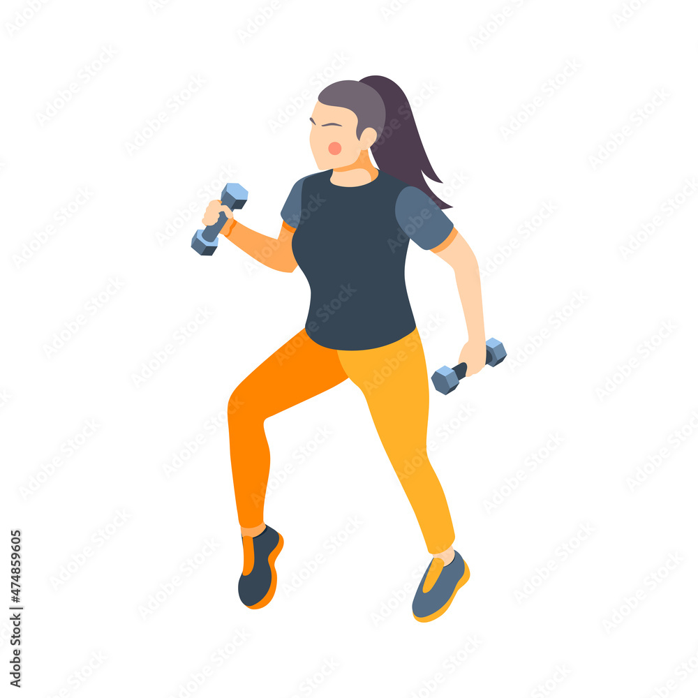 Woman With Dumbbells Composition Woman With Dumbbells Composition