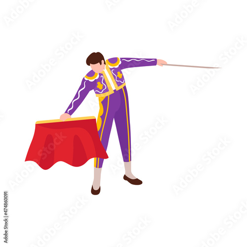 Bullfighter With Stick Composition