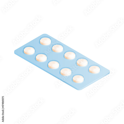 Isometric Pills Blister Composition