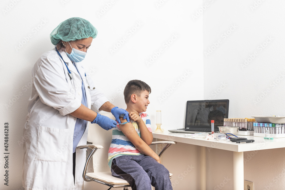 Fototapeta premium Administration of covid19 vaccine in the paediatric age group 5-11 years.