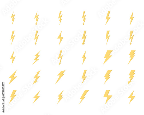 Lightning Flat Icons Set