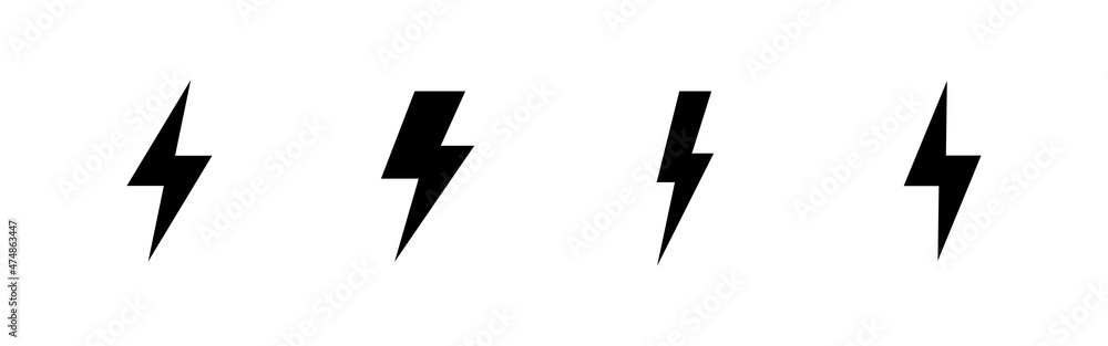 Lightning icons set. electric sign and symbol. power icon. energy sign Lightning icons set. electric sign and symbol. power icon. energy sign