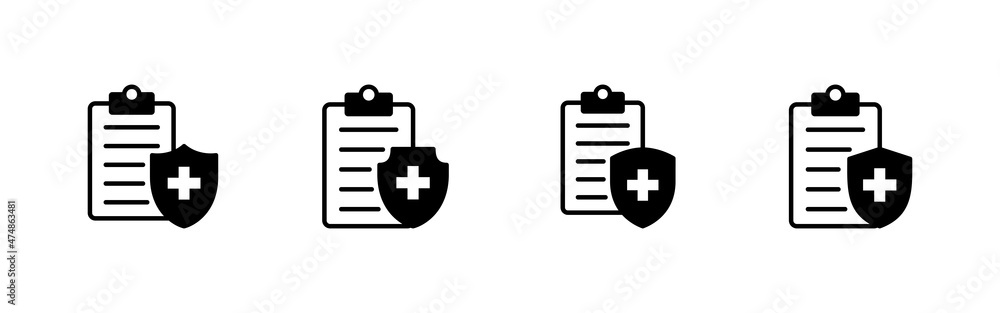 Medical insurance icons set. health insurance sign and symbol Medical insurance icons set. health insurance sign and symbol