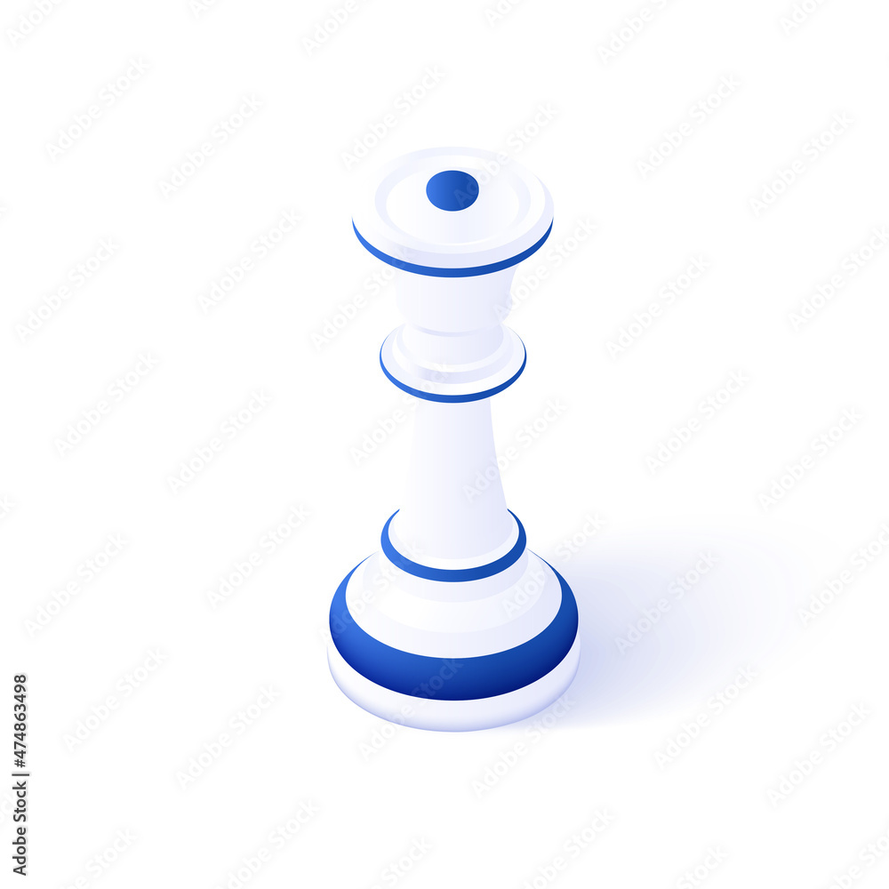 Queen chess piece icon illustration in isometric vector design. Lady or minister figure isolated on white background. Queen chess piece icon illustration in isometric vector design. Lady or minister figure isolated on white background.