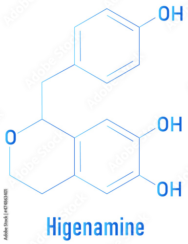 Higenamine herbal molecule. Present in some fat burner food supplements. Skeletal formula.