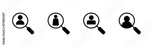 Hiring icons set. Search job vacancy sign and symbol. Human resources concept. Recruitment