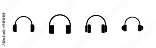 Headphone icons set. Headset sign and symbol