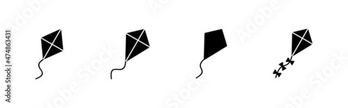 Kite icons set. kite sign and symbol