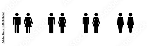 Man and woman icons set. male and female sign and symbol. Girls and boys
