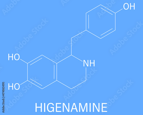 Higenamine herbal molecule. Present in some fat burner food supplements. Skeletal formula.