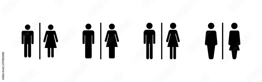 Toilet icons set. Girls and boys restrooms sign and symbol. bathroom sign. wc, lavatory Toilet icons set. Girls and boys restrooms sign and symbol. bathroom sign. wc, lavatory