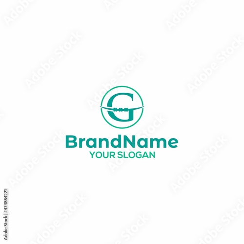 G Braces Logo Design Vector