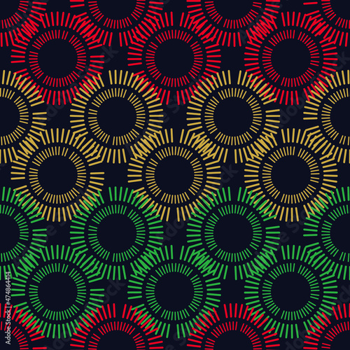 Ethnic abstract fabric. Seamless pattern in tribal, African wax print kitenge floral motifs vector. Aztec geometric art ornament.Design for carpet, wallpaper, clothing, wrapping, fabric, cover, dress