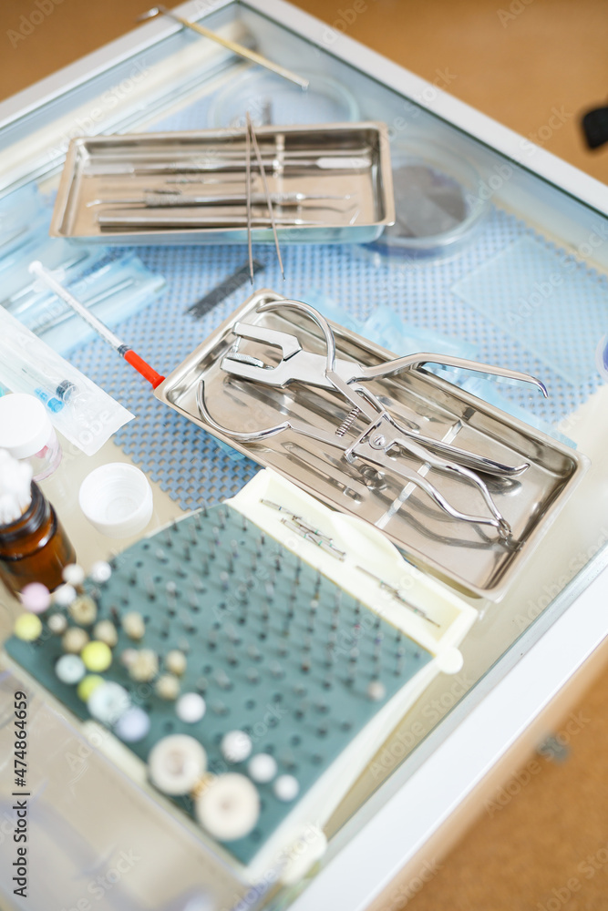 Dental clinic instruments for the treatment of the oral cavity. Dental instruments Dental clinic instruments for the treatment of the oral cavity. Dental instruments
