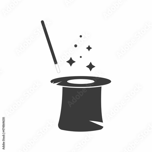 Wand Magic hat icon vector template