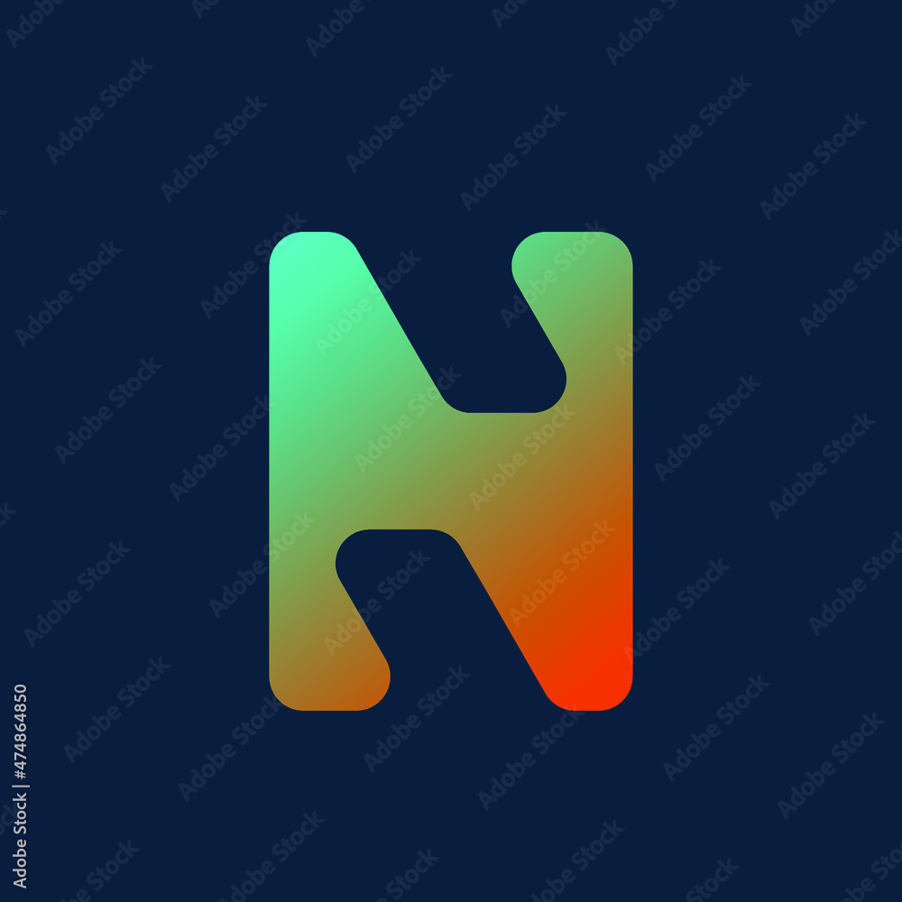 Letter N logo.Typographic icon.Lettering sign isolated on dark background.Alphabet initial.Modern, design, geometric construction, web, tech style. Letter N logo.Typographic icon.Lettering sign isolated on dark background.Alphabet initial.Modern, design, geometric construction, web, tech style.