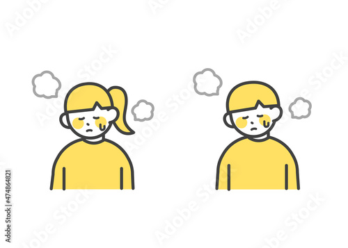 発熱している子どものイラスト素材