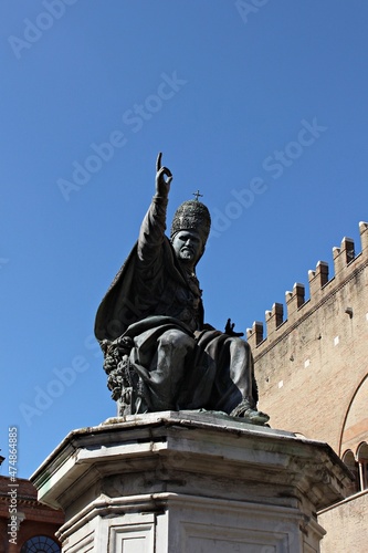 Italy, Rimini: Monument of Pope Paul fifth. photo