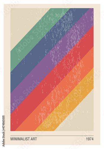 Minimal 80s geometric design poster, vector template with primitive shapes