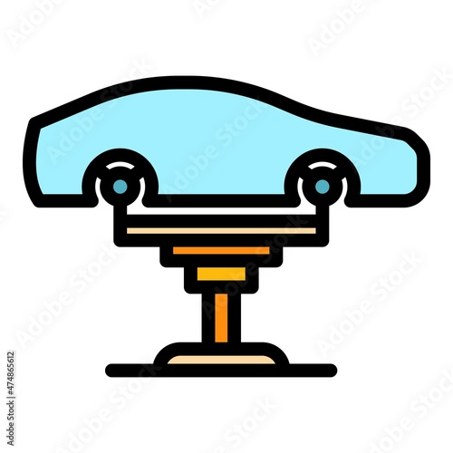 Car elevator machine icon. Outline car elevator machine vector icon color flat isolated