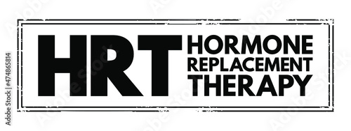 HRT - Hormone Replacement Therapy acronym, medical concept background