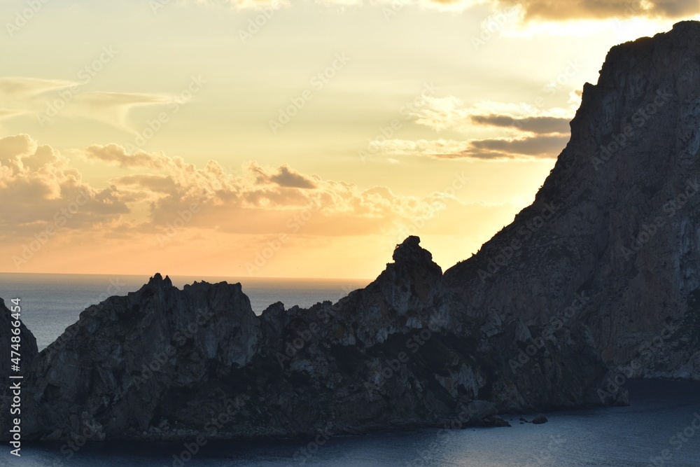 An island called Es Vedrá near the coast of Ibiza