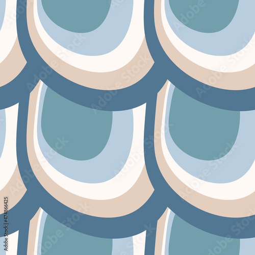 Illustration A seamless pattern on a square background - the scales of a fish, mermaid or dragon. Design element