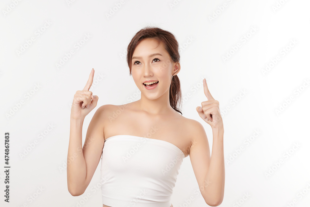 Beautiful young asian woman with clean fresh skin on white background, Face care, Facial treatment, Cosmetology, beauty and spa, Asian women portrait. Beautiful young asian woman with clean fresh skin on white background, Face care, Facial treatment, Cosmetology, beauty and spa, Asian women portrait.
