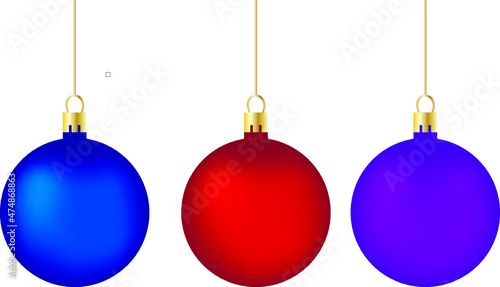 christmas balls isolated on white