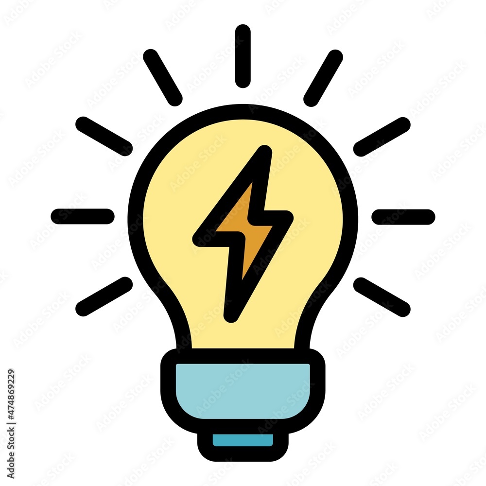 Great idea icon. Outline great idea vector icon color flat isolated Great idea icon. Outline great idea vector icon color flat isolated