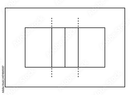 VOLLEYBALL sports field markings lines. Outline VOLLEYBALL playground top view. Sports ground for active recreation. Isolated vector on white background