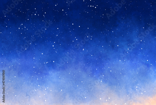 背景素材_水彩テクスチャ_星空