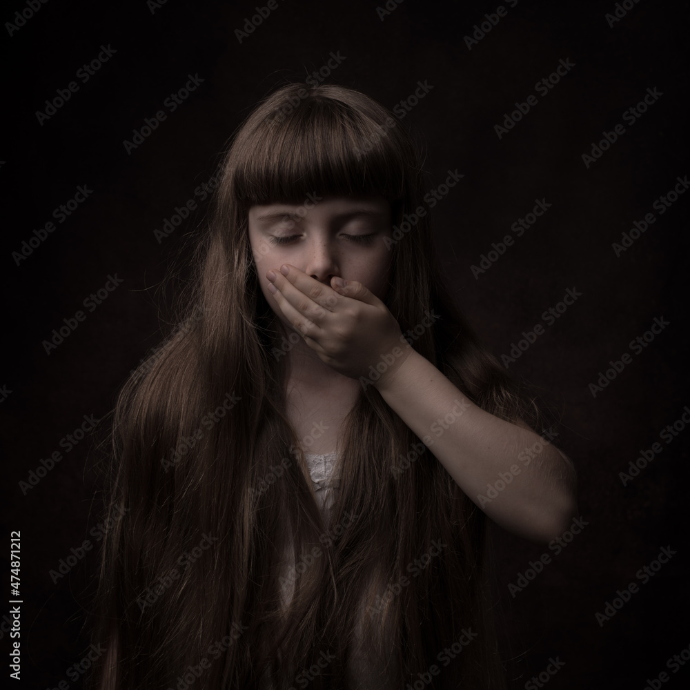 Hear No Evil See No Evil Speak No Evil Studio Portrait Of Little Girl