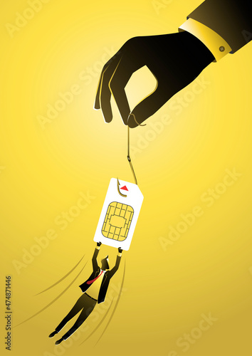 Mobile phone internet security concept illustration
