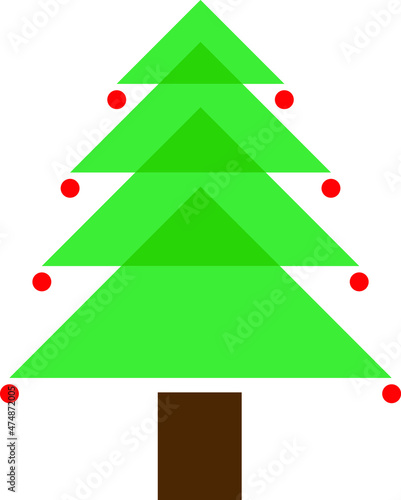 Tree pine green red