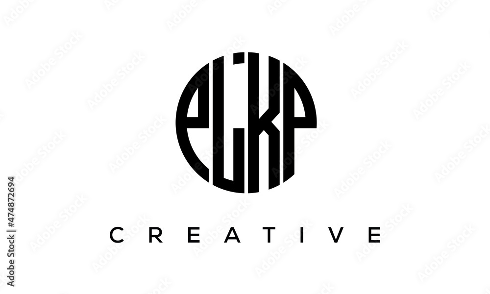 PLKP letters circle logo design vector template PLKP letters circle logo design vector template