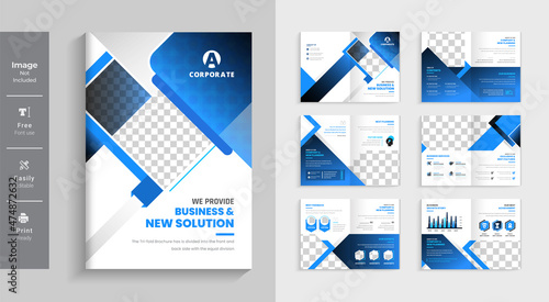 corporate pages business brochure design layout template multipurpose use theme design text and vector fully editable