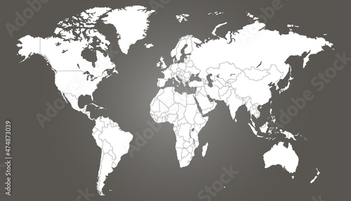 World map. Color vector modern. Silhouette map 