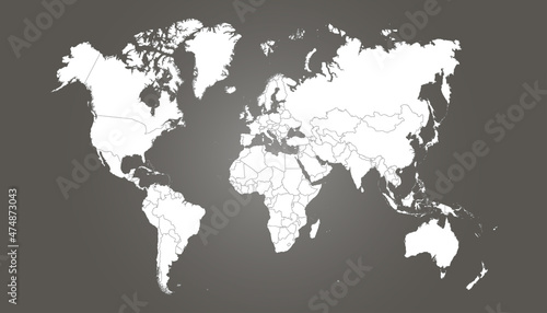 World map. Color vector modern. Silhouette map 