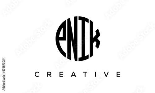 PNIK letters circle logo design vector template photo
