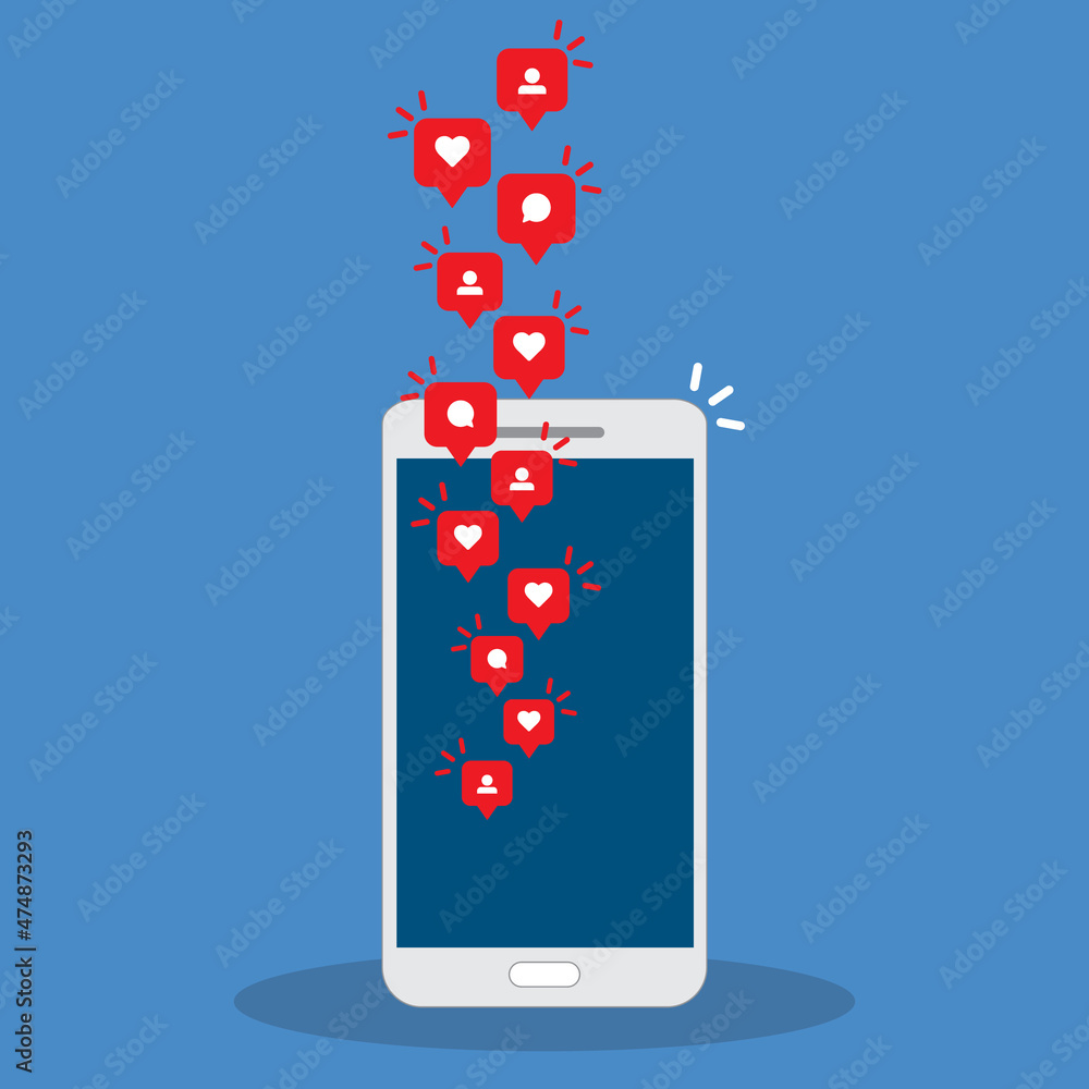 Social media notification icon. Follow, like, new comments symbol. Social networking. Social media notification icon. Follow, like, new comments symbol. Social networking.