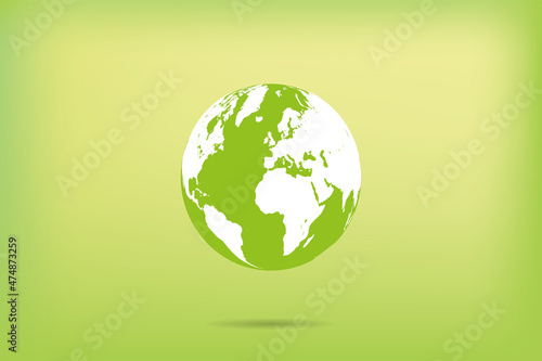 Colourful Globe Illustration. Green Globe. Happy Globe. Paceful Globe.