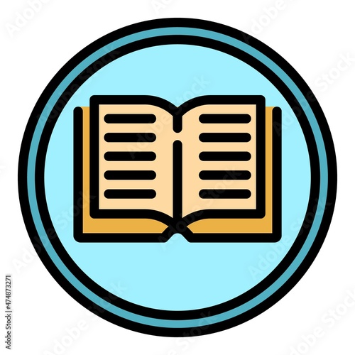 Digital book reader icon. Outline digital book reader vector icon color flat isolated